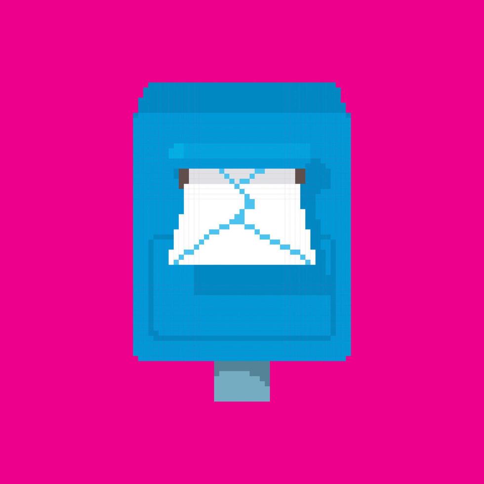 post box pixel art vector