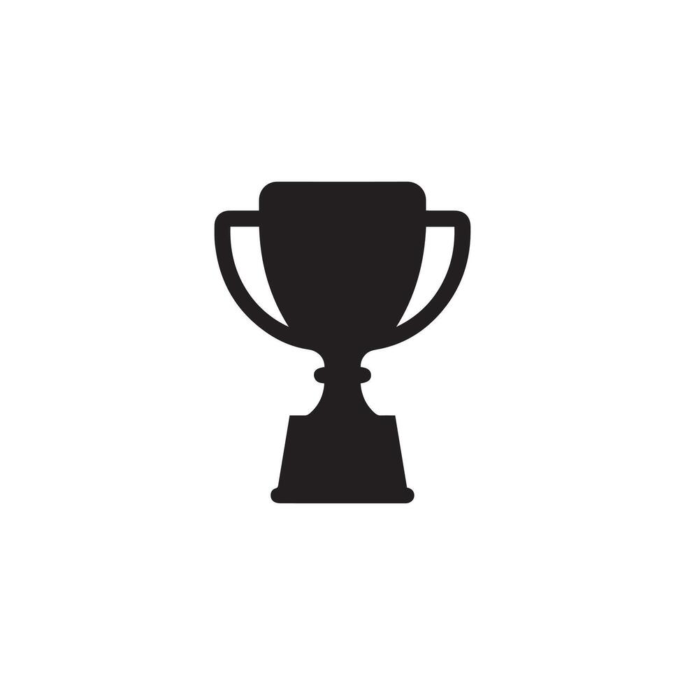 Trophy glyph icon. Simple solid style for app and web design element. Winner, award, cup, champ, contest, prize, won concept. illustration isolated on white background. EPS 10 vector