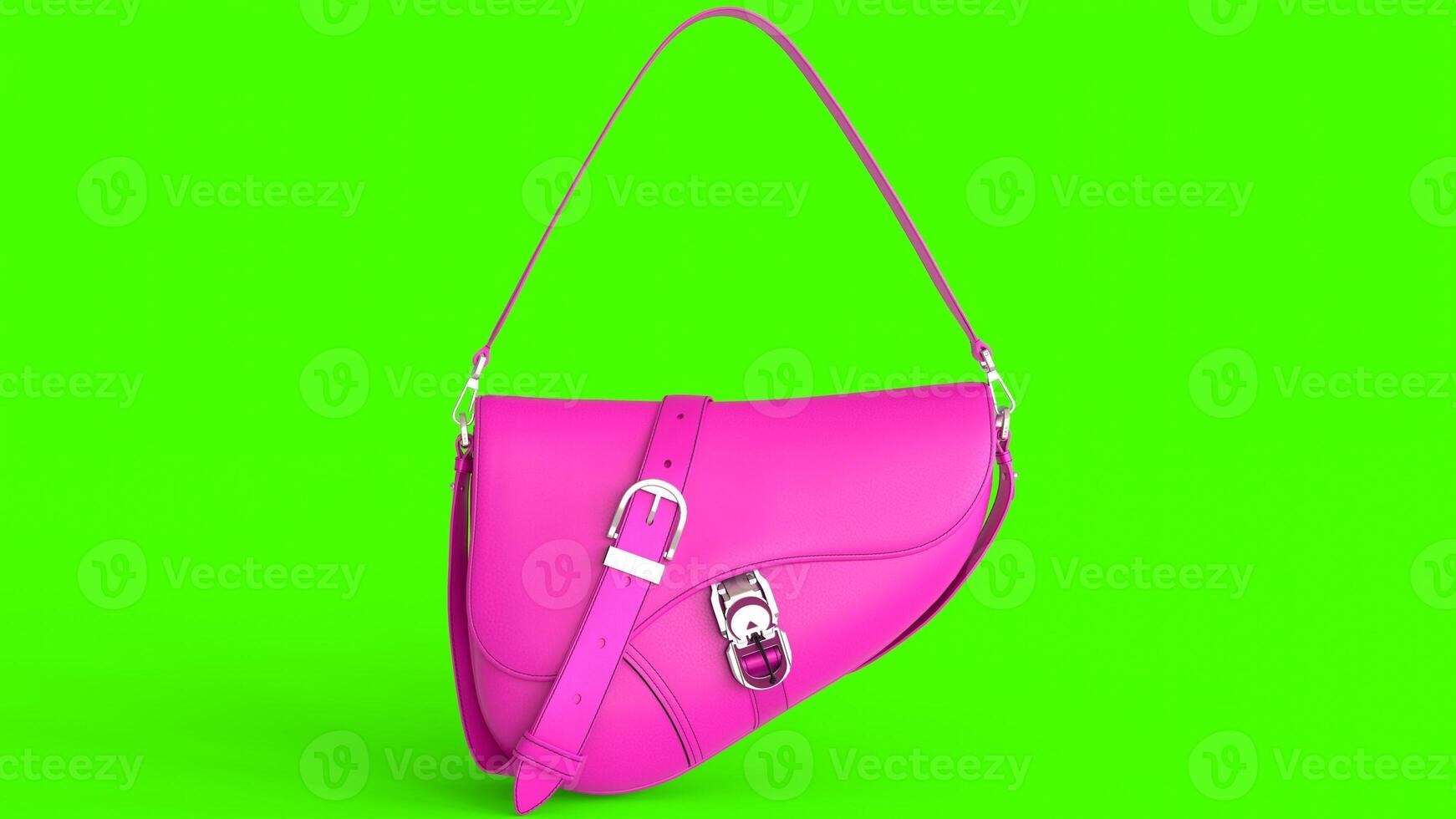 ladies shoulder bag or pouch with green background photo