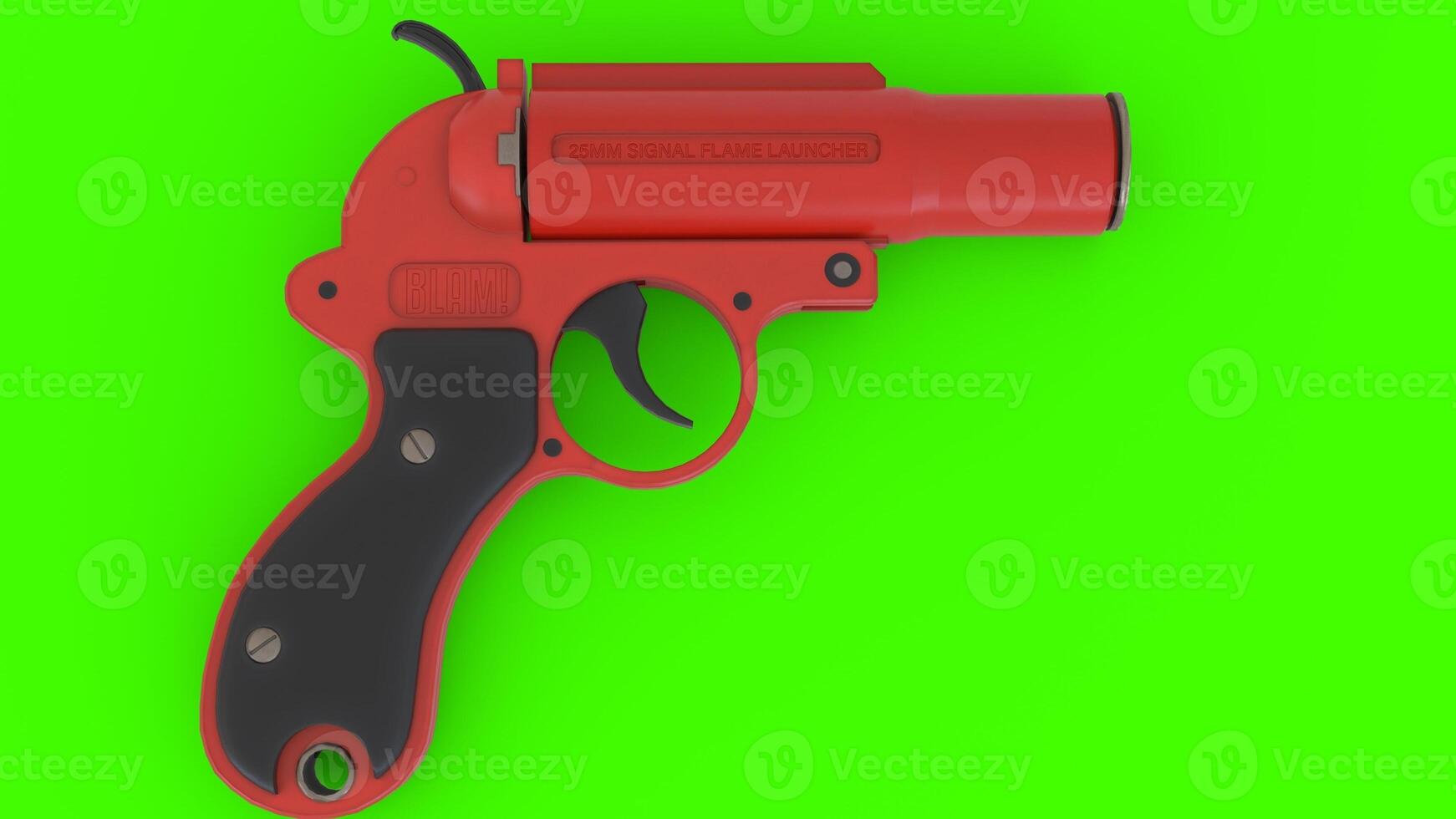 a red gun on a green background 2 photo