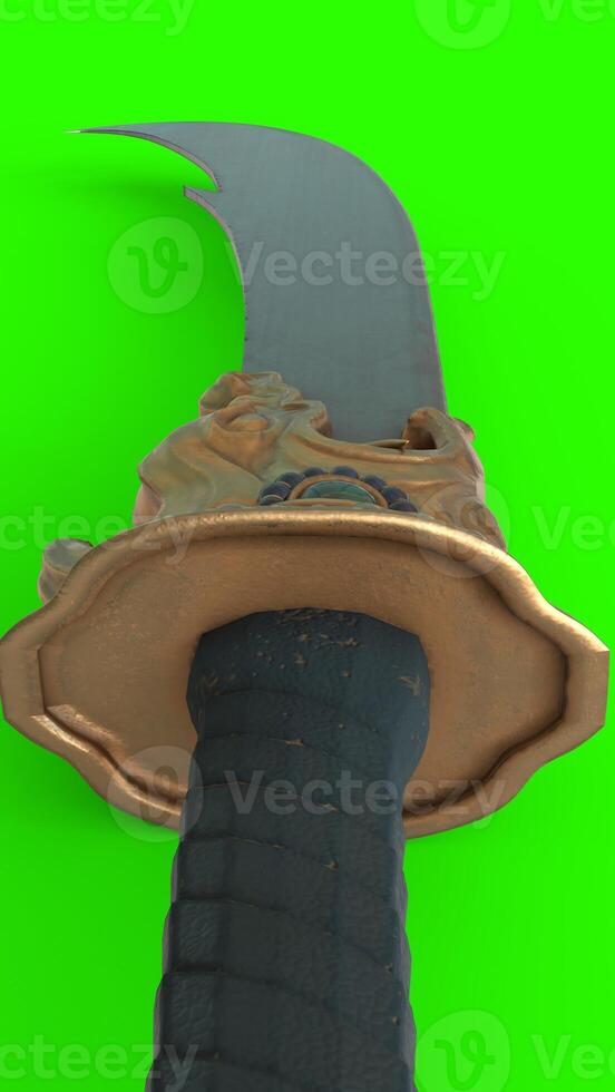 dragon sword with green background 5 photo
