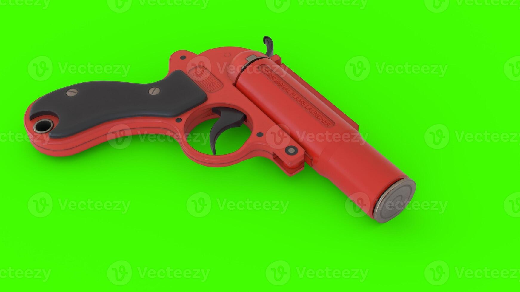 a red gun on a green screen 1 photo