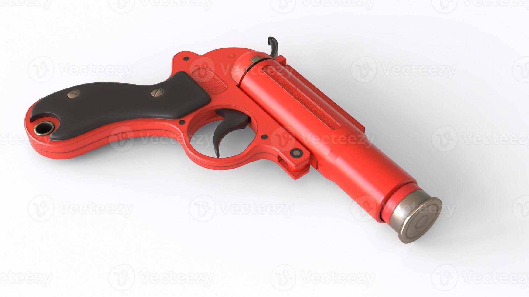 a red gun on a white background photo