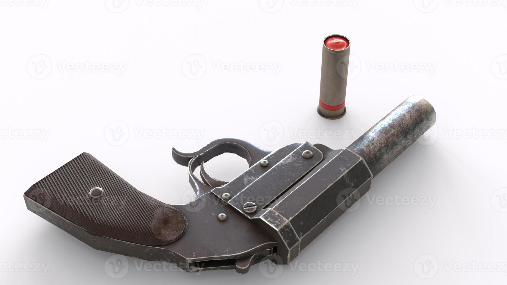 a revolver with a bullet in the barrel photo