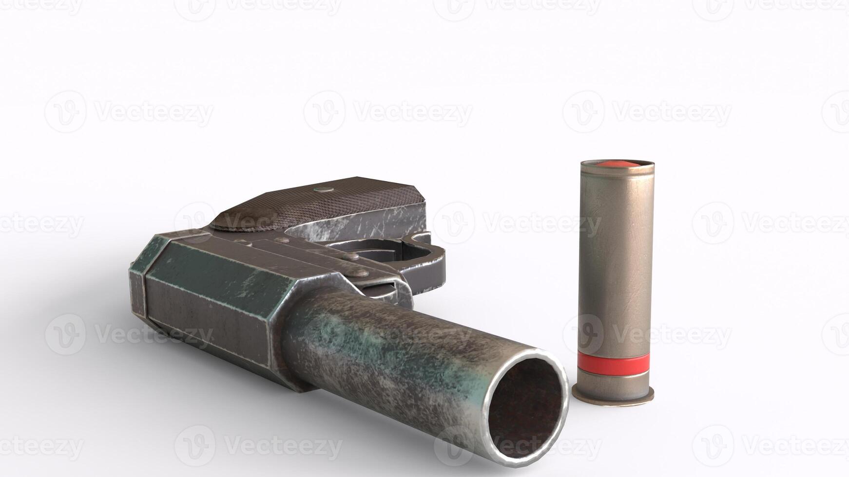 signal gun and ammo with white background 2 photo