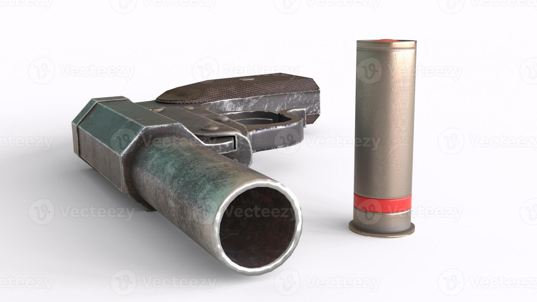 signal gun and ammo with white background 1 photo