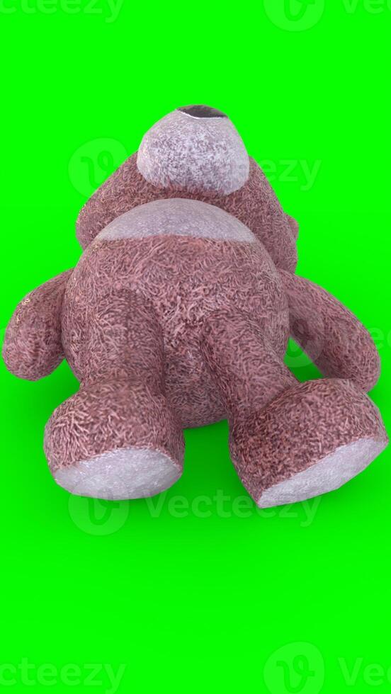 a teddy bear on a green screen 4 photo