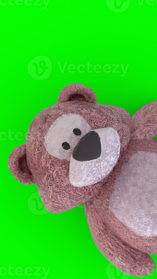 a teddy bear on a green screen 1 photo