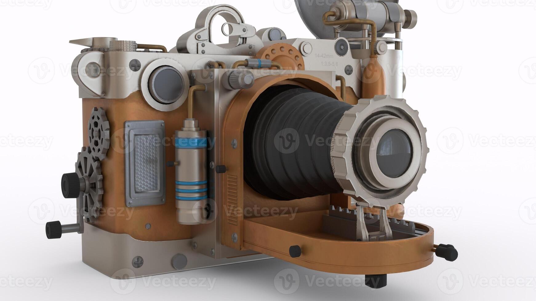 steampunk camera with white background 8 photo