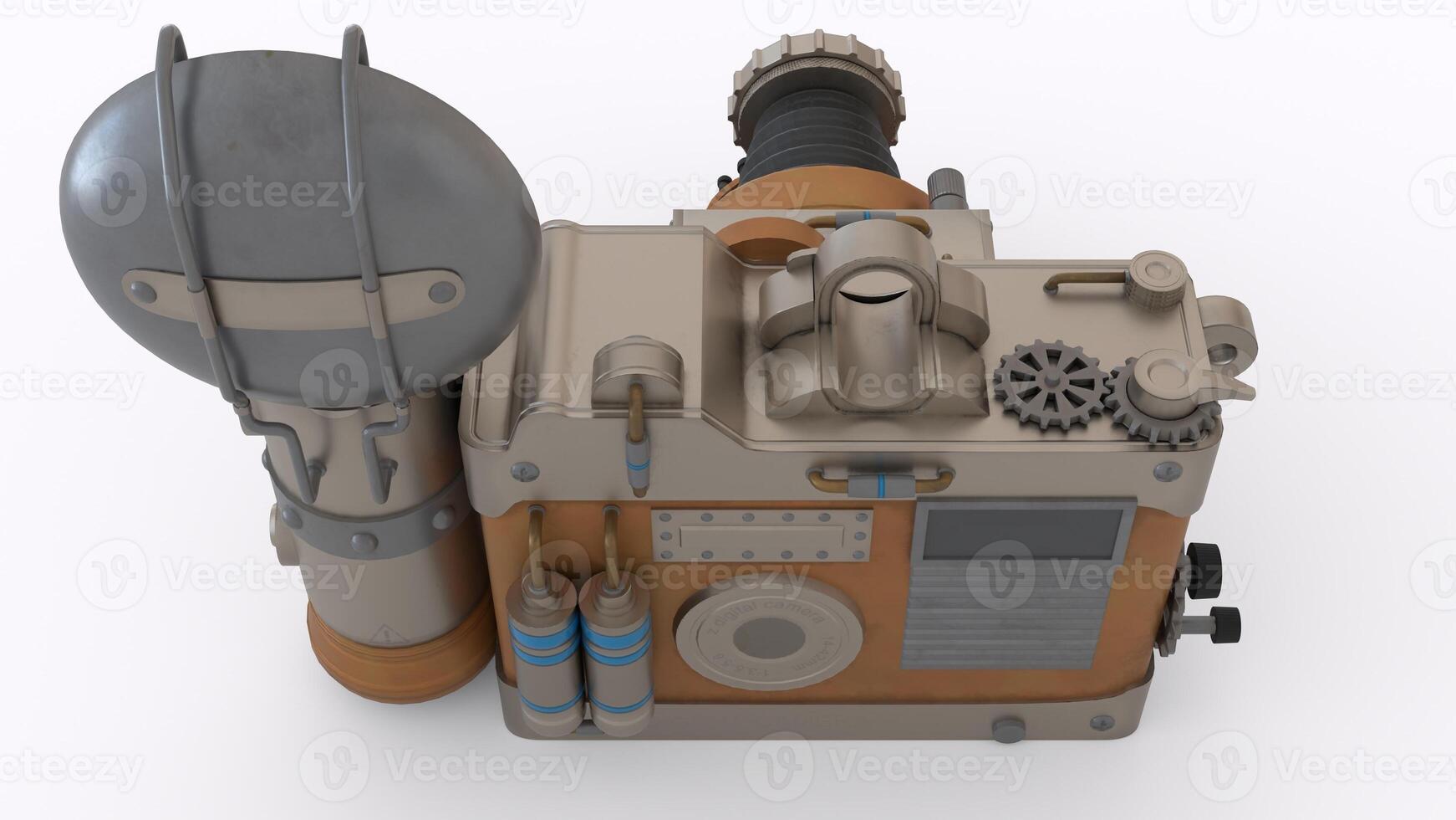 steampunk camera with white background 1 photo