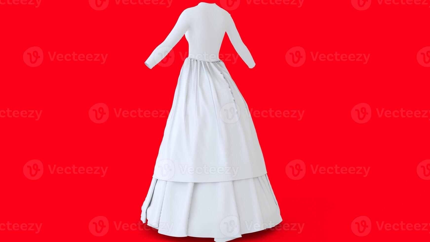 open button double layer dress with red background 3 photo
