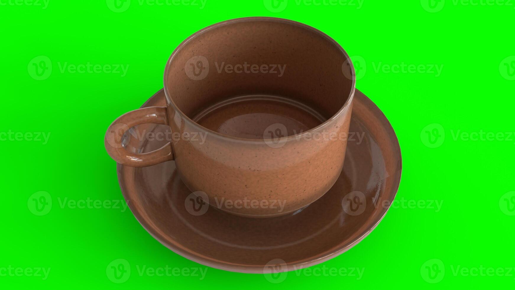 coffee cup on saucer on green screen 1 photo
