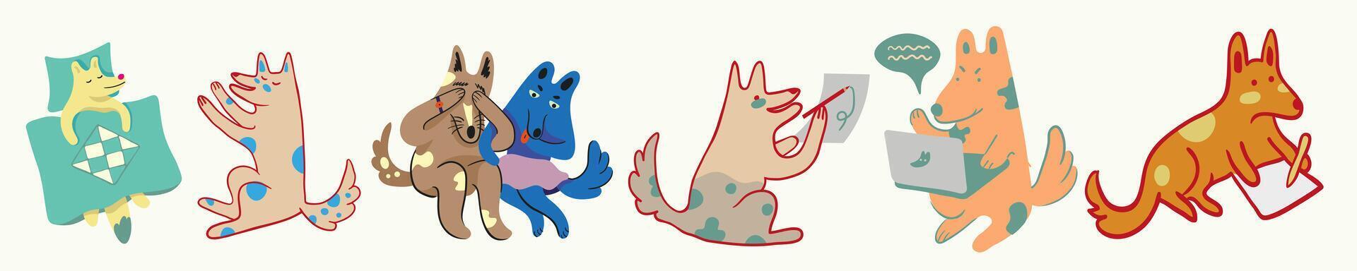 middle dog collection vector