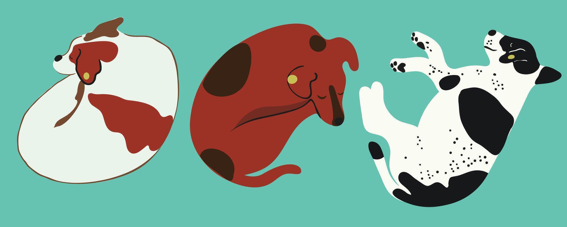sleeping dogs set vector