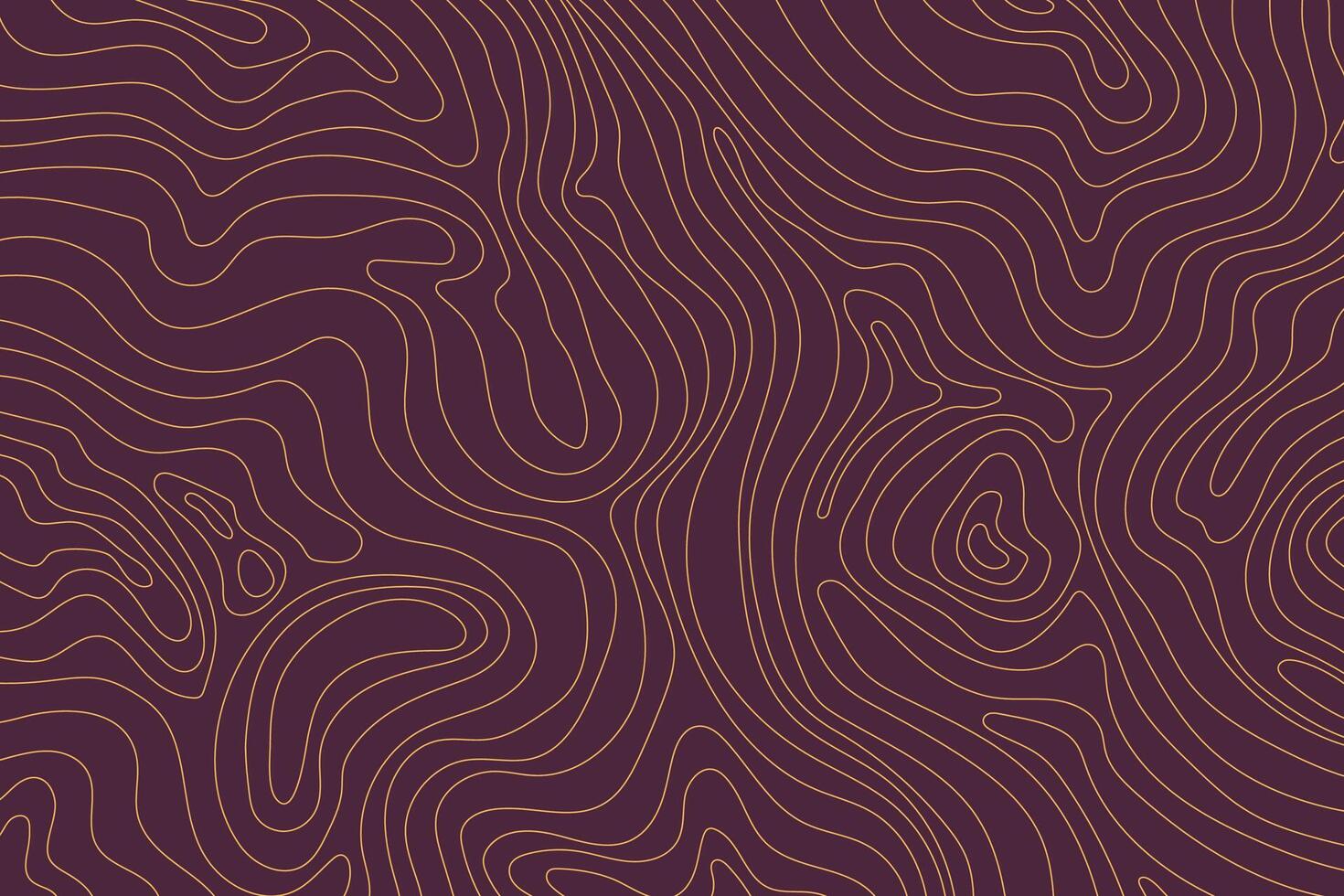 Abstract luxury topographic map background. Gold topographic lines on a dark burgundy background vector