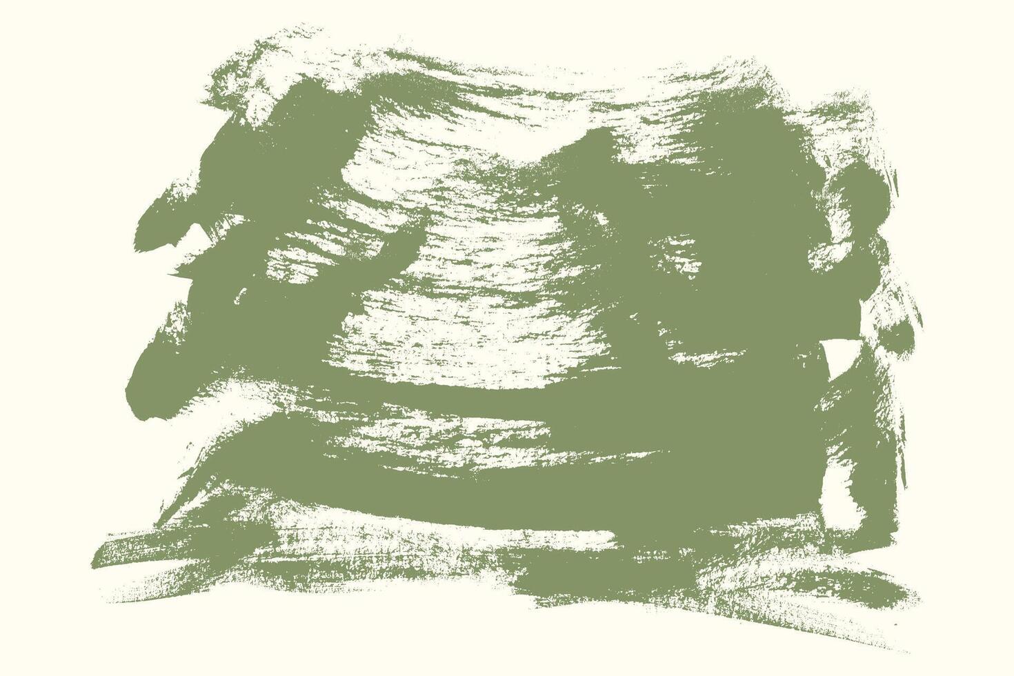 Green Thick Grainy Brush Stroke Texture. Grunge distressed paintbrush design element. Hand draw big bold paint line shape vector