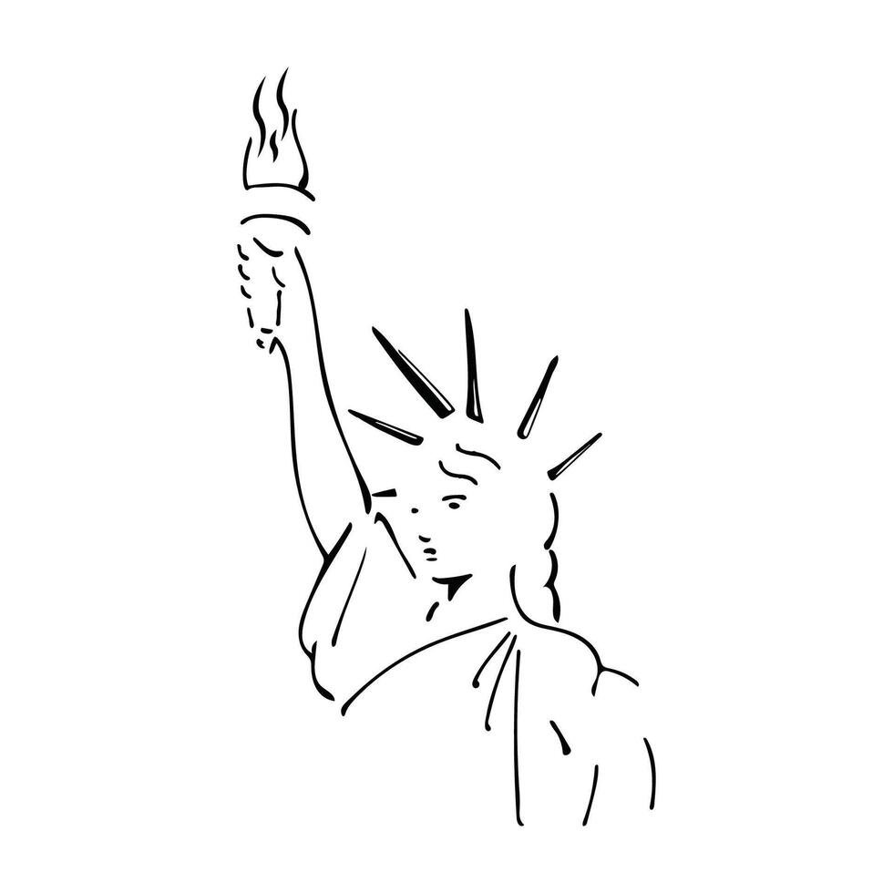 the statue of liberty is holding a torch vector