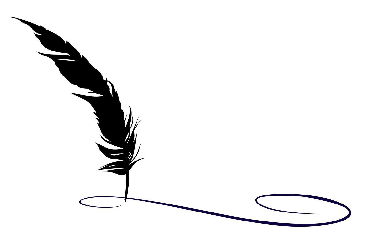 The Logo of feather bird with ink. vector
