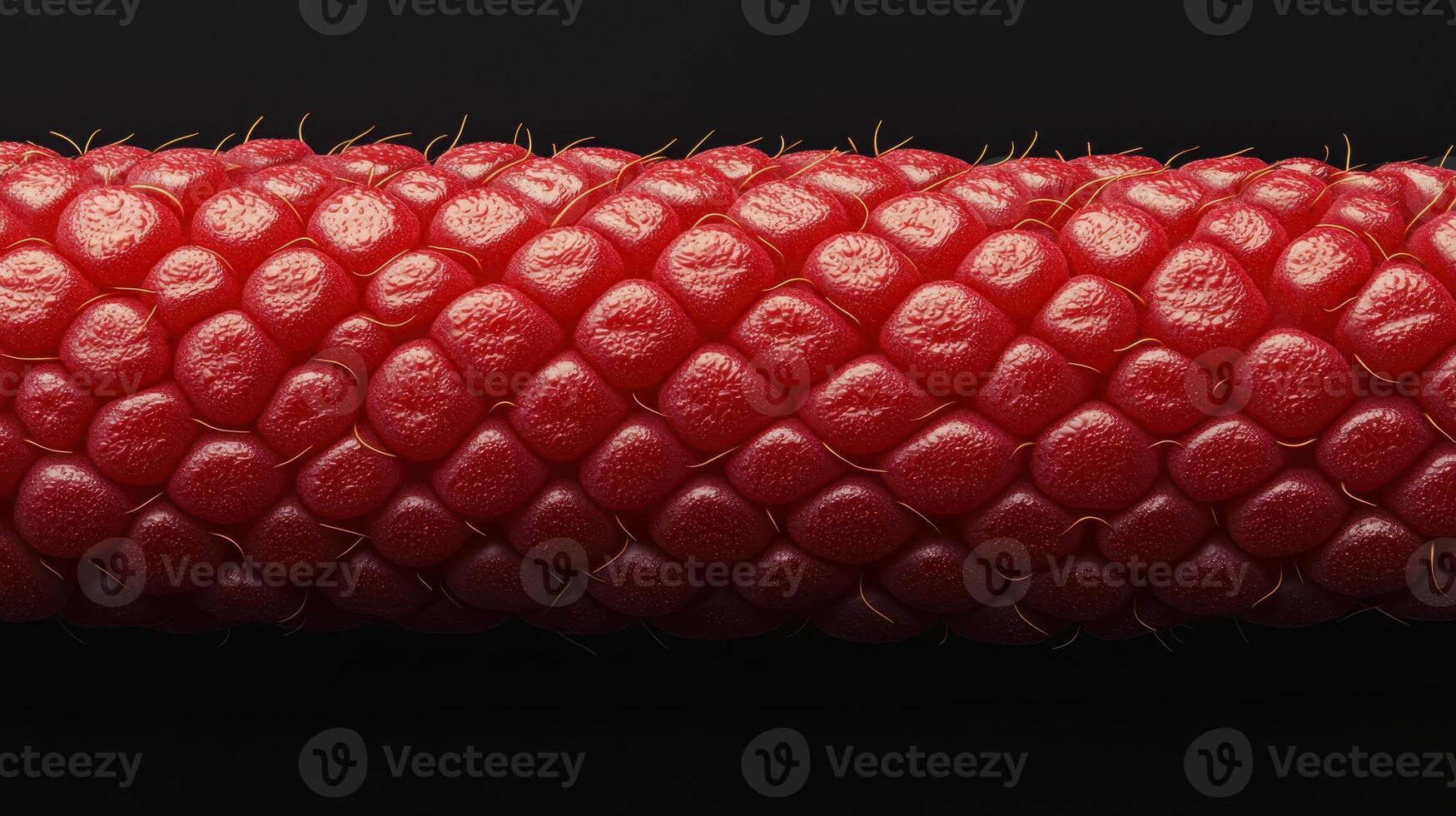 Macro Close up of Raspberry Texture Red Berry Drupelet Surface Detail photo