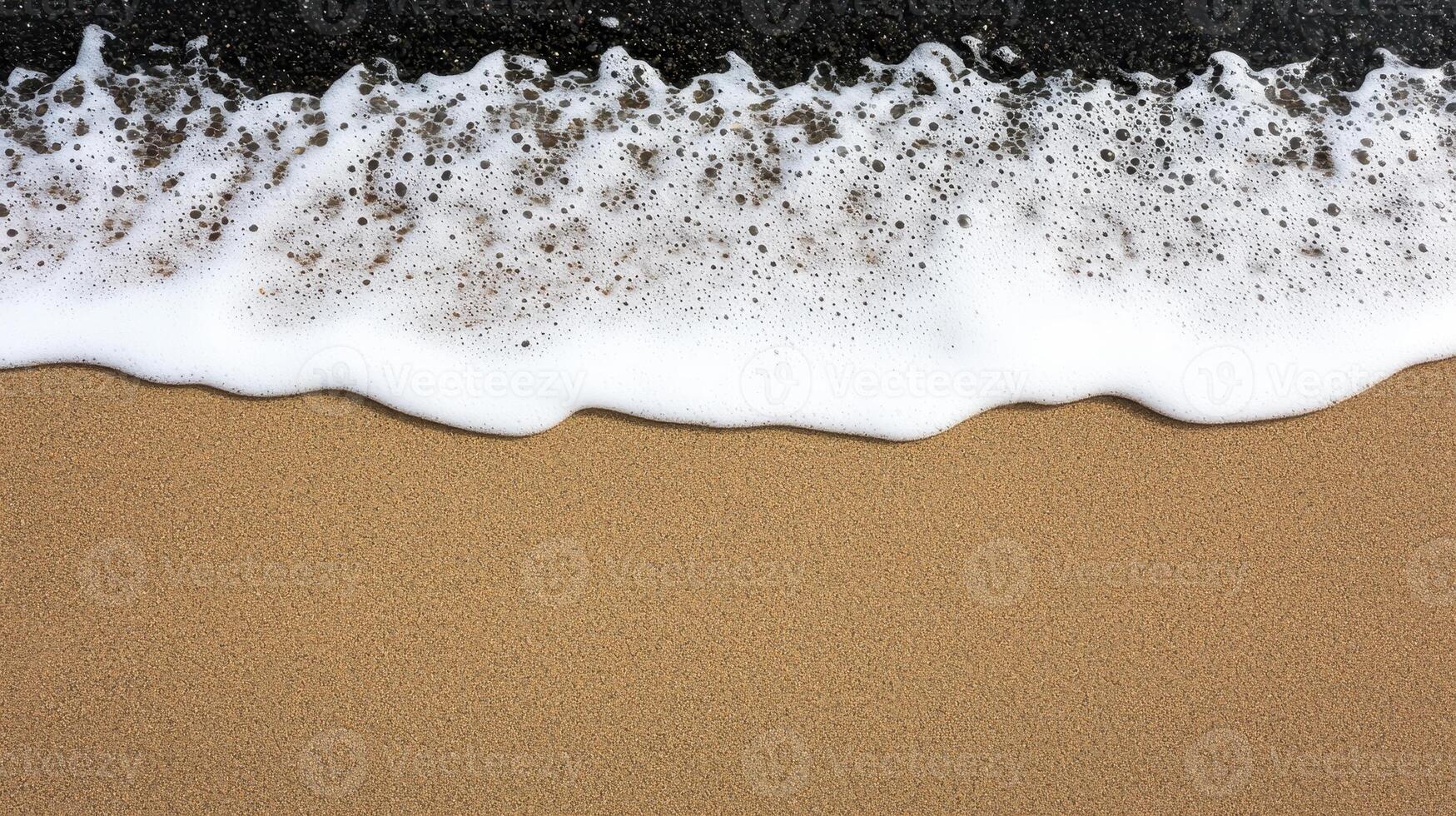 Ocean Wave Foam on Sandy Beach Summer Vacation Texture Background photo