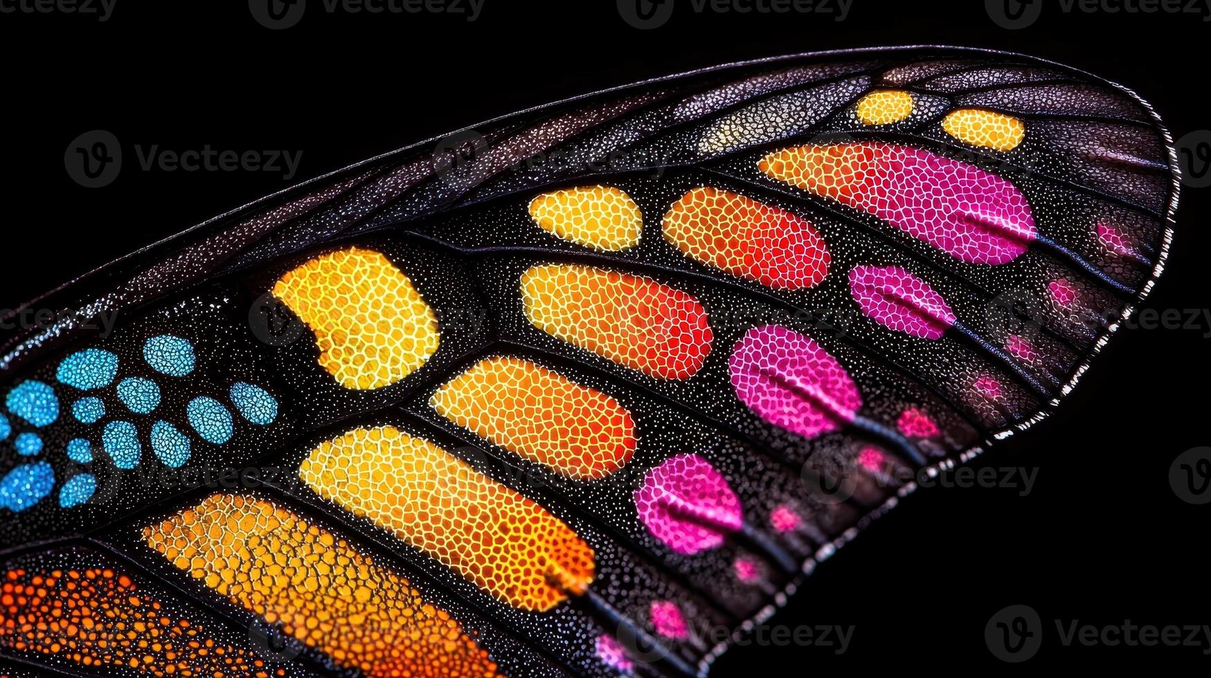 Vibrant Butterfly Wing Close up Detailed Macro Photography of Colorful Insect Wing Texture photo