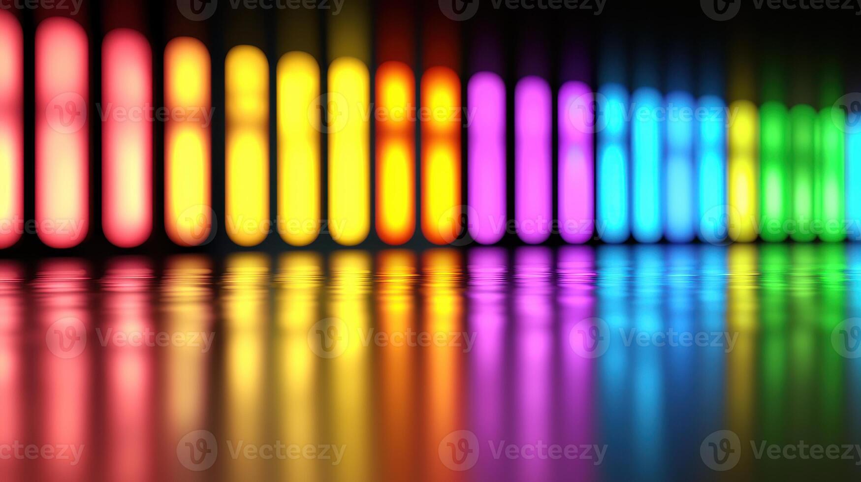 Abstract Colorful Neon Lights Reflection Vibrant Spectrum Glowing Bars Digital Art photo