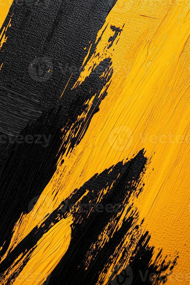 Bold, textured brushstrokes in yellow and black create a striking abstract background. Soft gradients and dynamic shapes enhance the modern aesthetic, perfect for text overlay and designs photo