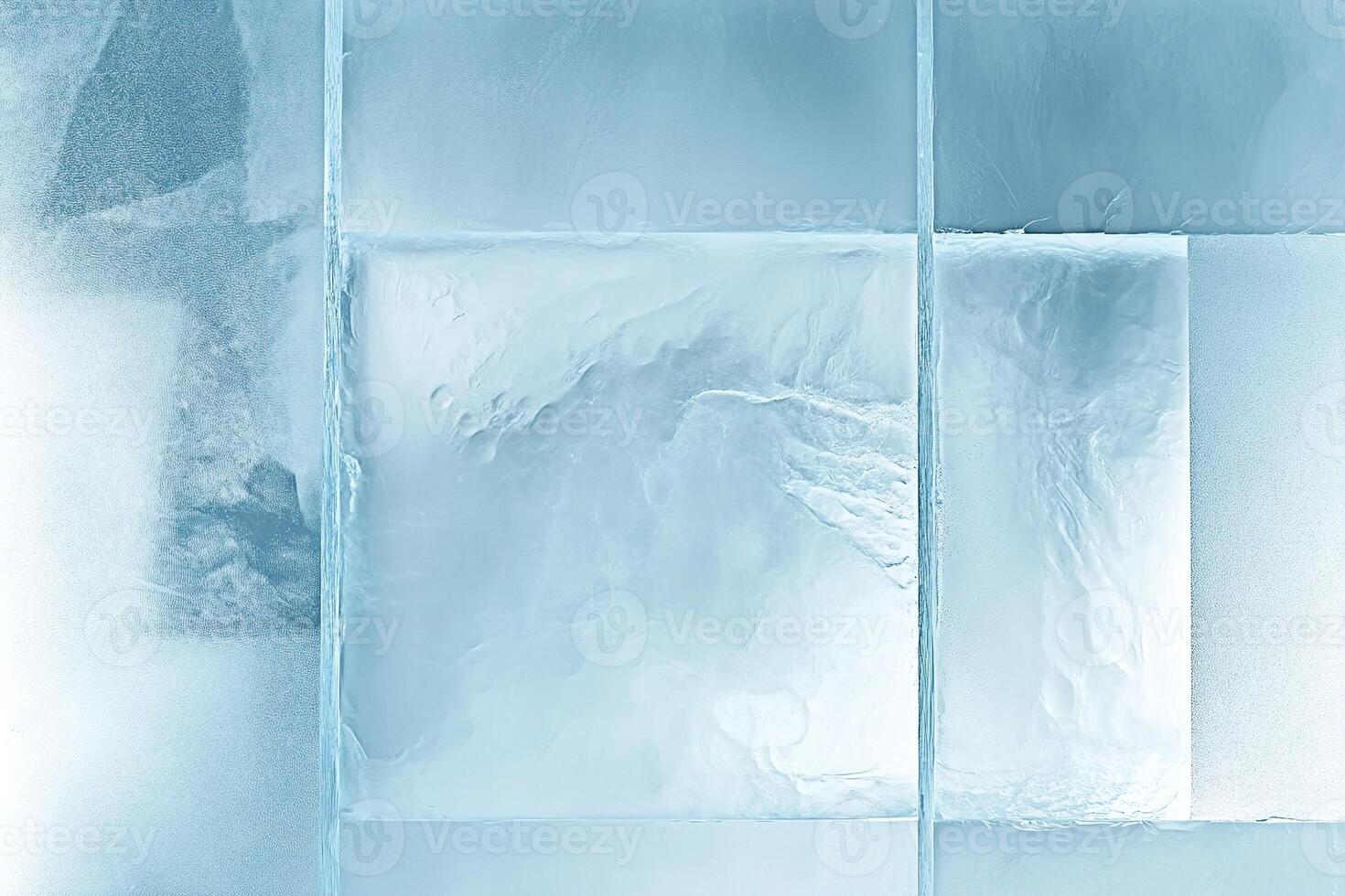 Frosted glass panels reflect soft light patterns across a smooth surface, creating a serene and sophisticated atmosphere with plenty of negative space for text or design elements photo