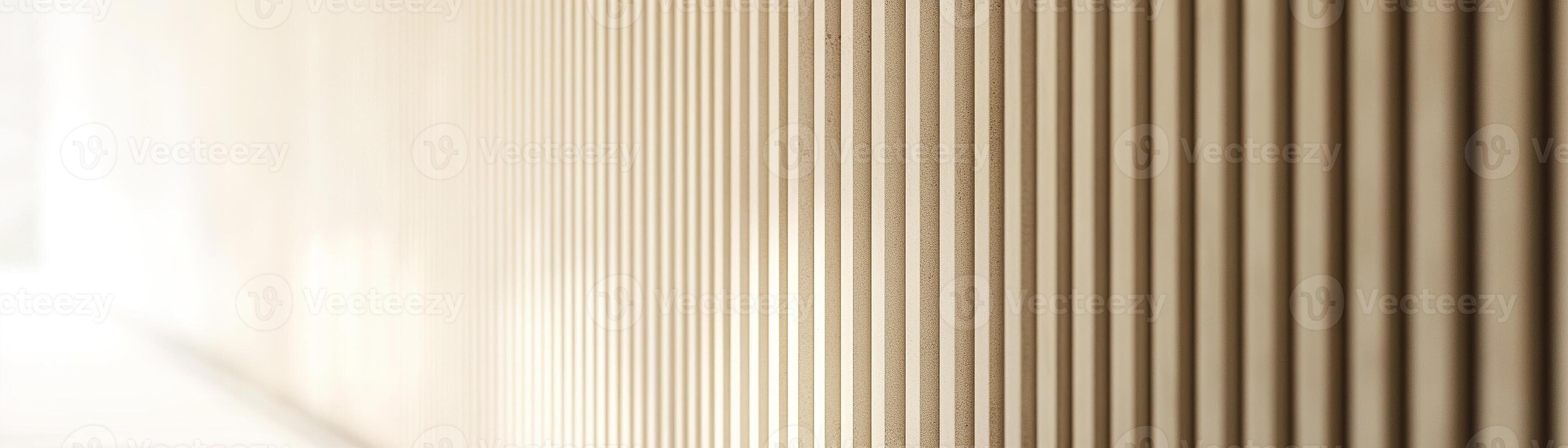 This Nordic-style backdrop showcases smooth walls with vertical grooves in soft beige. The clean neutral space is perfect for text overlay, evoking a minimalist and stylish atmosphere photo
