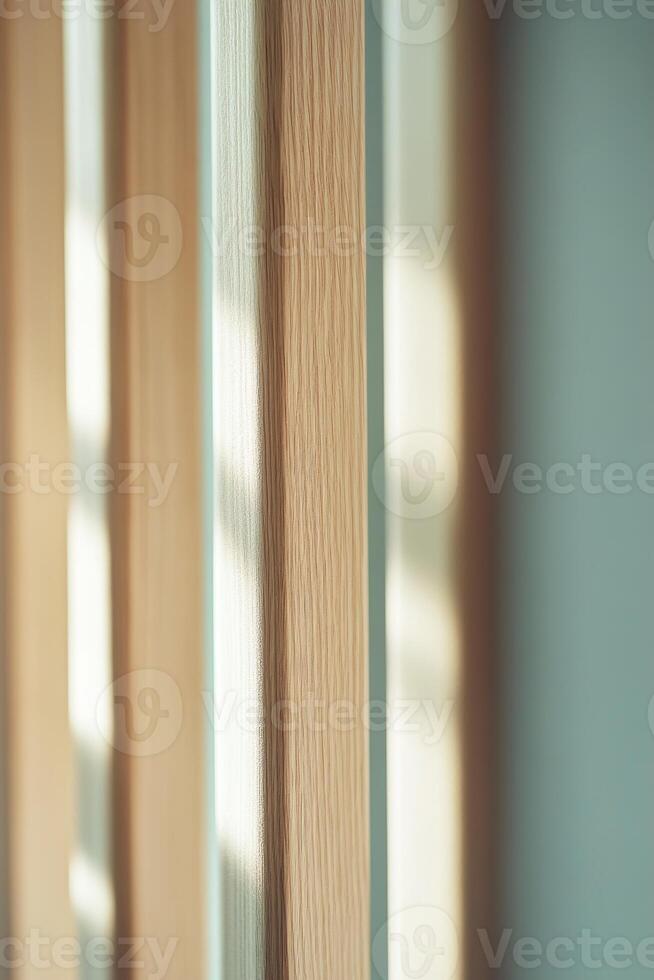 This calming Nordic-style background features vertical wooden slats in natural tones and muted light blue accents, creating a warm and inviting atmosphere perfect for text overlay photo