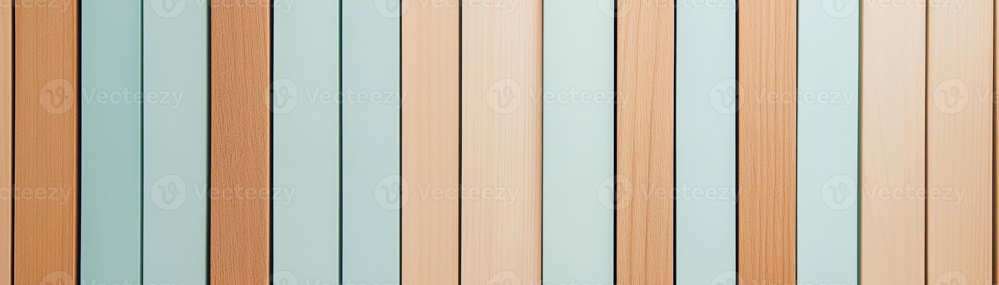 Featuring vertical wooden slats in warm natural tones, this Nordic-style background with muted light blue accents provides a calming atmosphere, perfect for text overlays and modern design settings photo
