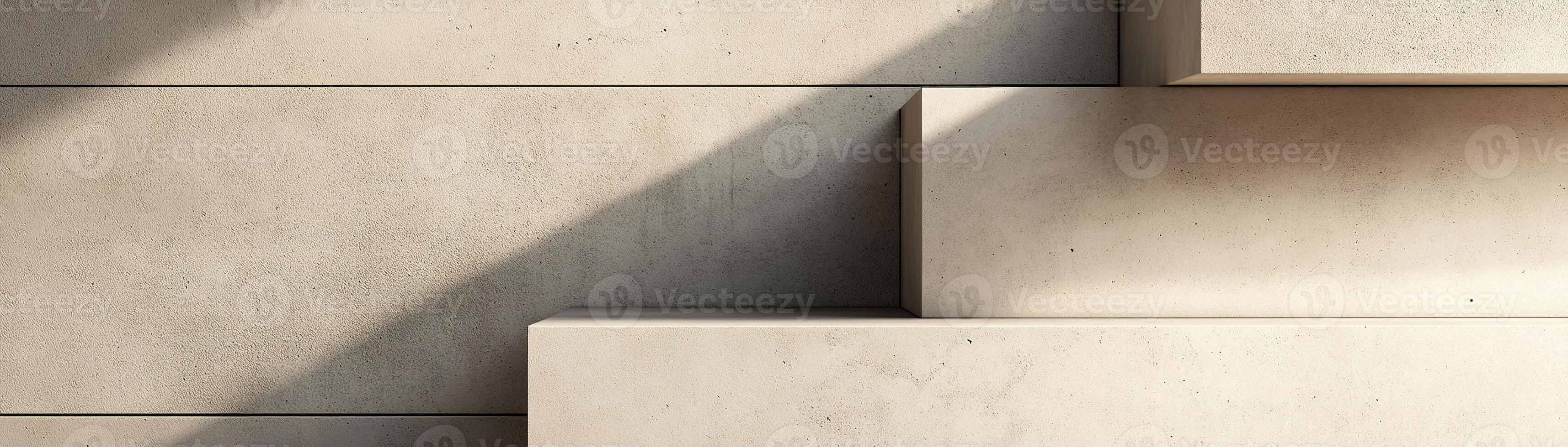 Overlapping concrete slabs create a soothing and modern atmosphere against a soft beige backdrop, perfect for minimalistic design projects and text overlay opportunities photo