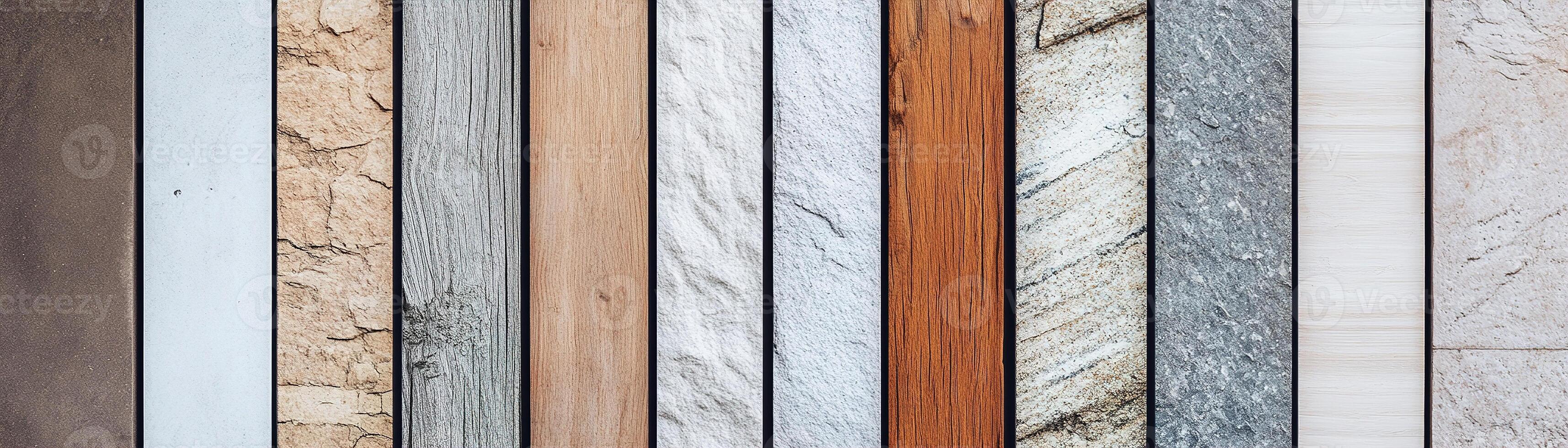 Textural elements of stone and wood blend harmoniously in muted tones. The clean design offers ample space for text overlay, creating an organic and elegant atmosphere in ultra-HD photo