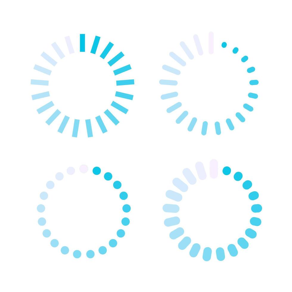 Loader or loading icon rotating indicator for animated downloading process symbol , preloader circle bar collection modern vector