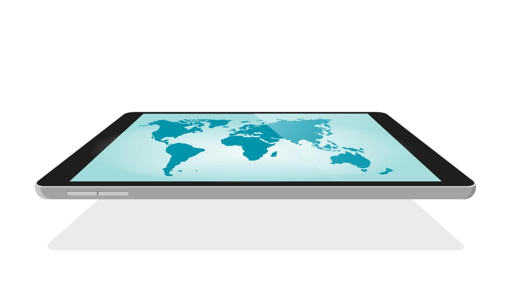 Global world map digital technology blank empty for travel or worldwide mobile logistics design flat cartoon illustration, concept or earth network communication of electronic connection modern vector