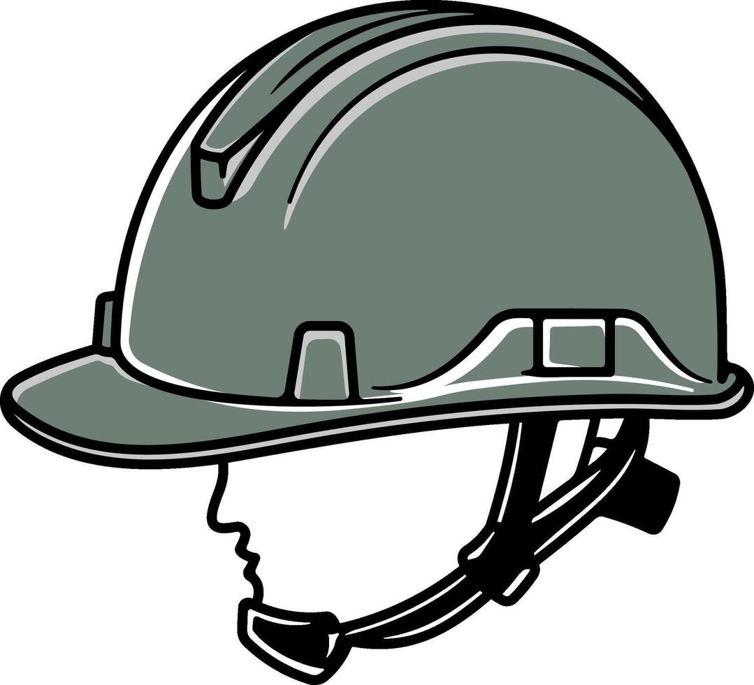 illustration of a head in a construction or work helmet without background vector