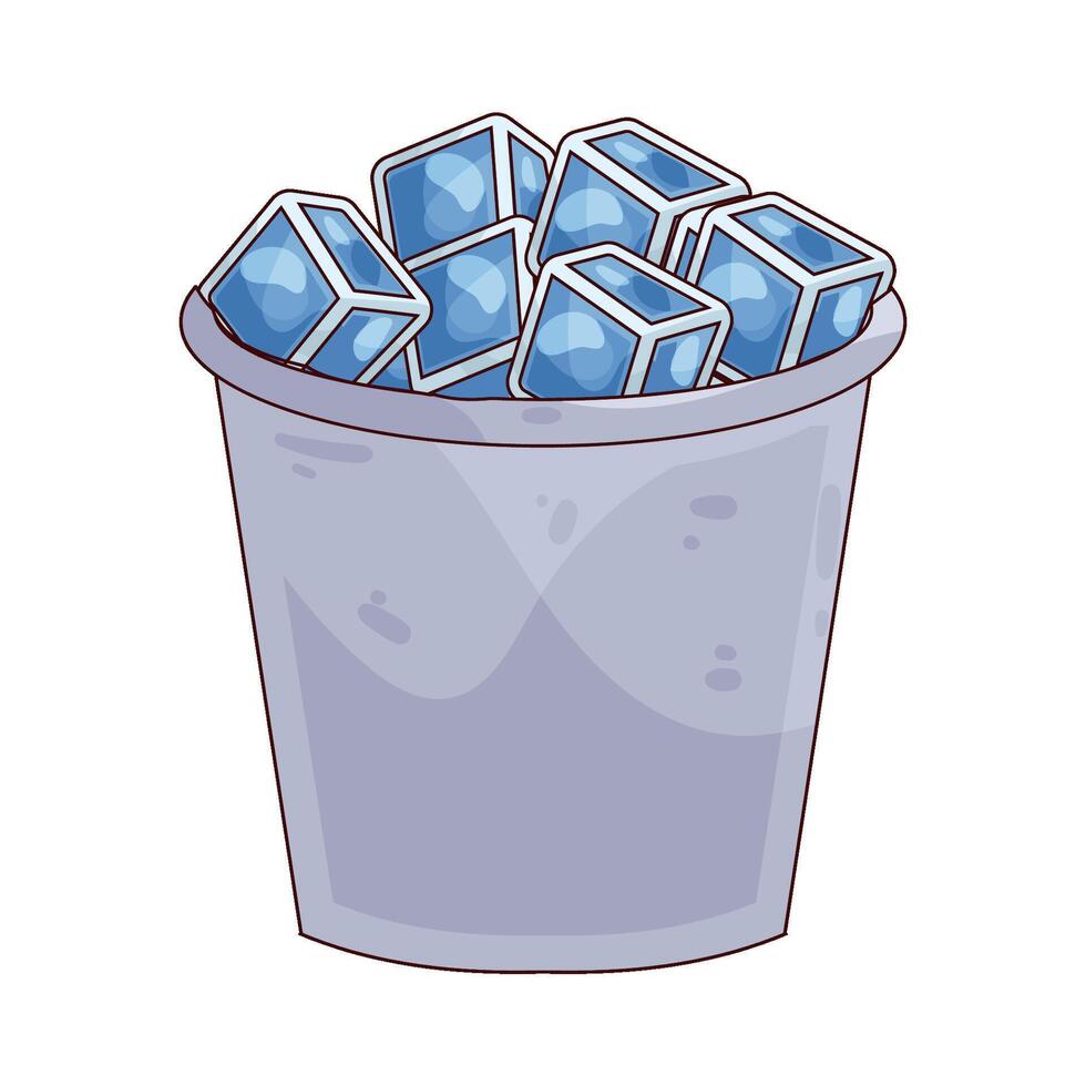 Ice bucket illustration vector