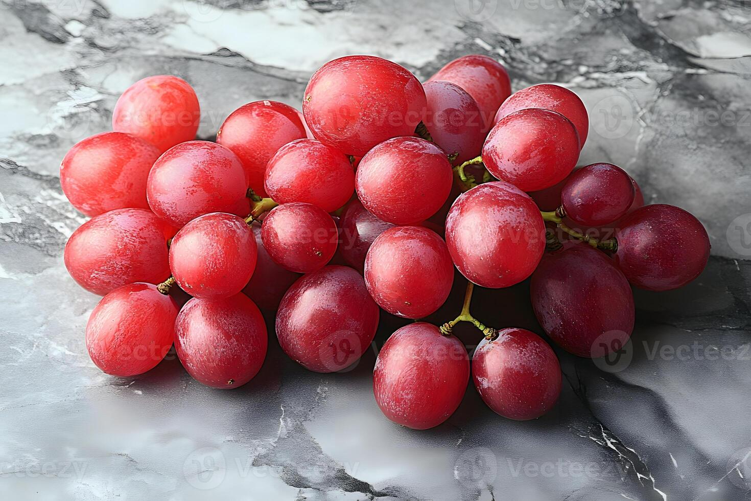 Fresh Red Grapes on Marble Surface for Culinary and Health Concepts photo