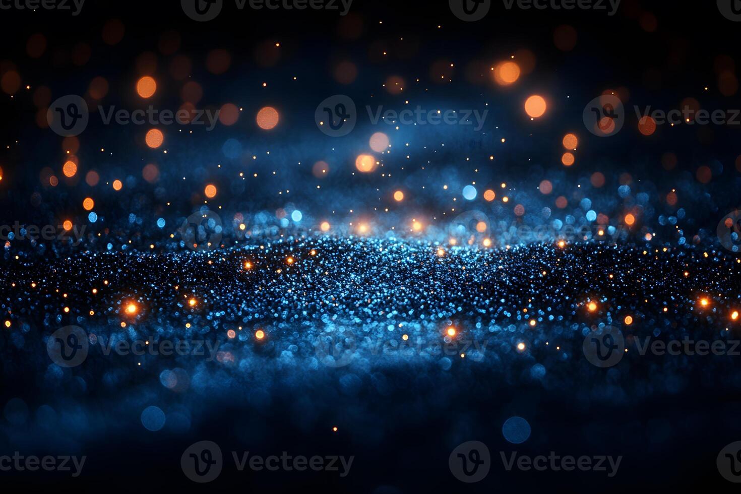 Abstract Blue and Gold Bokeh Background for Creative Design Projects photo