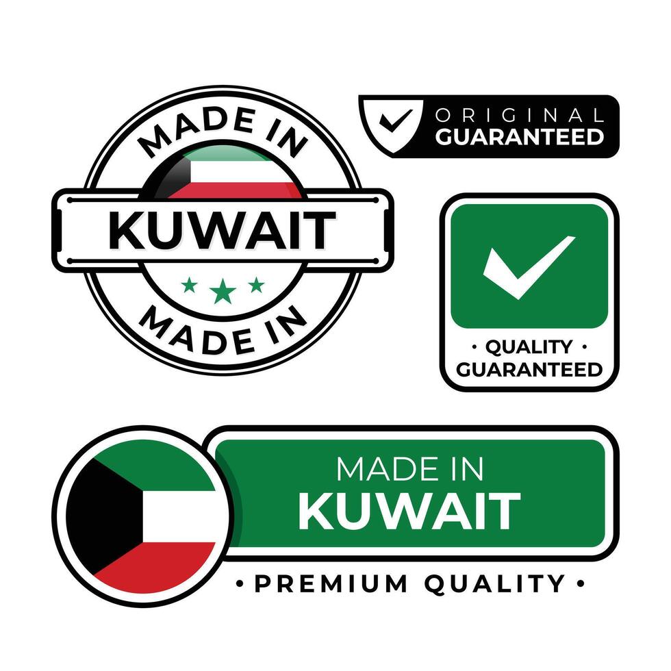 Badge bundle made in Kuwait label icon emblem isolated on white background vector