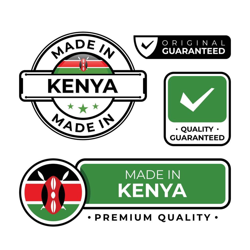 Badge bundle made in Kenya label icon emblem isolated on white background vector