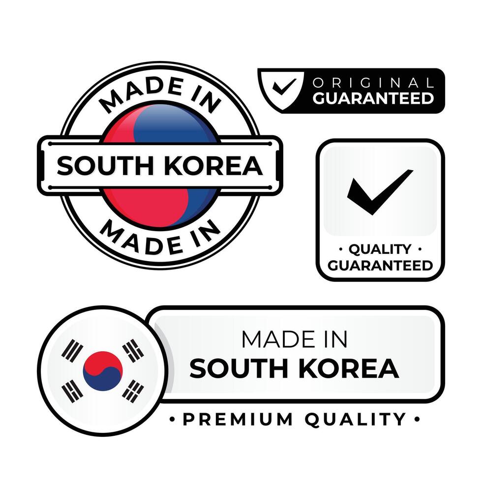 Badge bundle made in South Korea label icon emblem isolated on white background vector