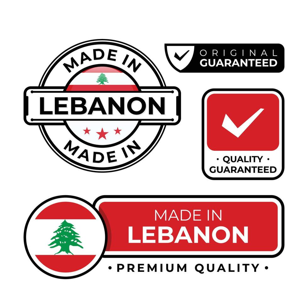 Badge bundle made in Lebanon label icon emblem isolated on white background vector