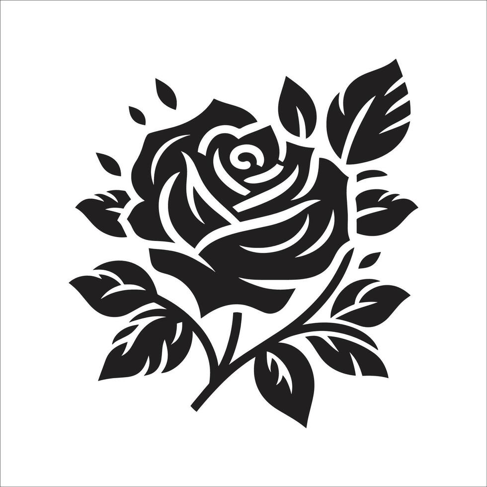 Black And White Rose vector