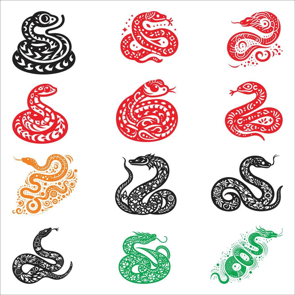 Year Of The Snake, Chinese Zodiac Snake, Lunar New Year vector