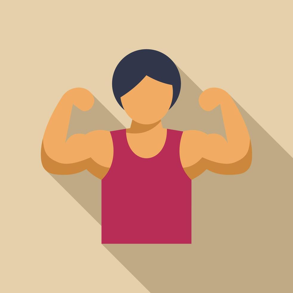 Strong athlete flexing muscles showing his strength vector
