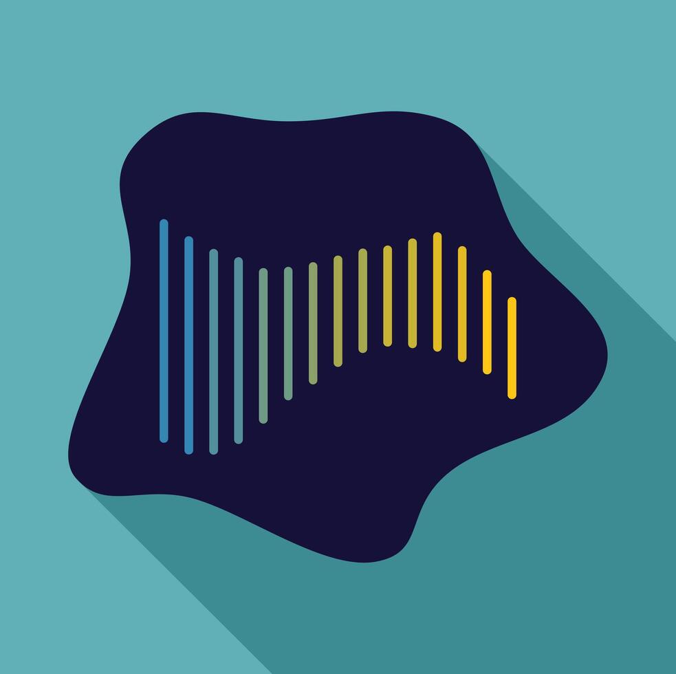 Growing bar chart depicting increasing business success with colorful lines on dark blob vector