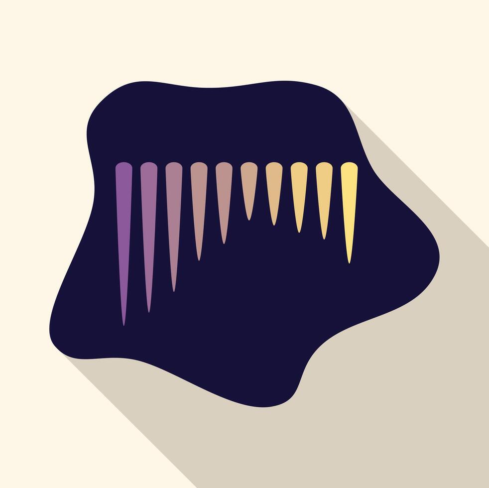 Manicure showing nail polish color palette with long shadow vector