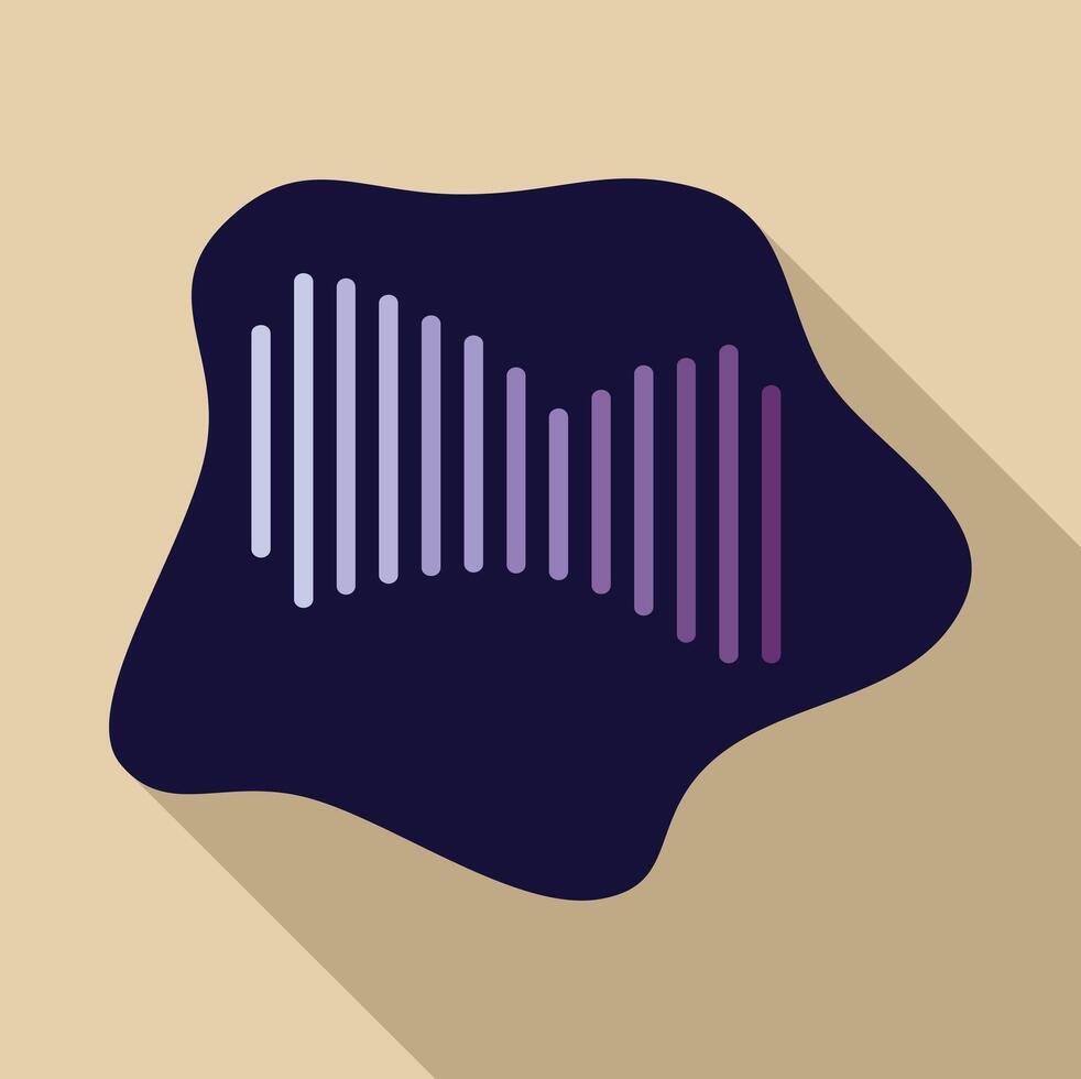 Digital audio waveform showing sound frequencies on dark blob vector