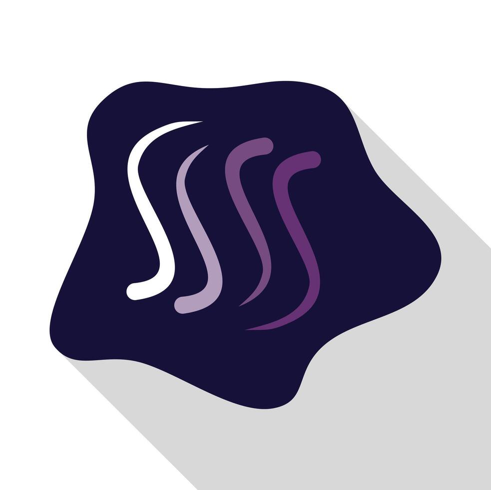 Abstract purple and white lines creating an s shape on dark blue background vector